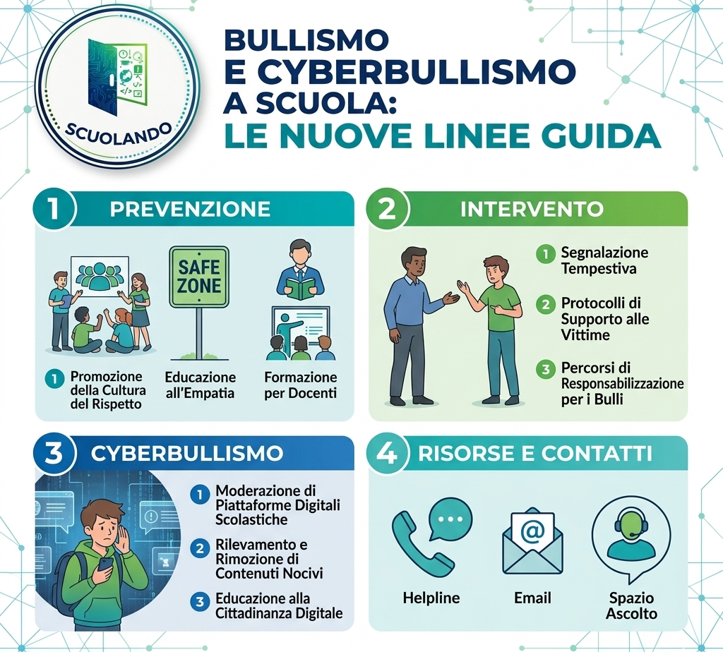 Bullismo e cyberbullismo a scuola: le nuove linee guida