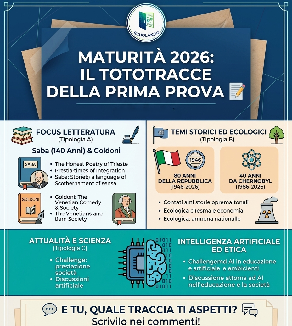 Esame di Stato 2026: tracce e temi della prima prova