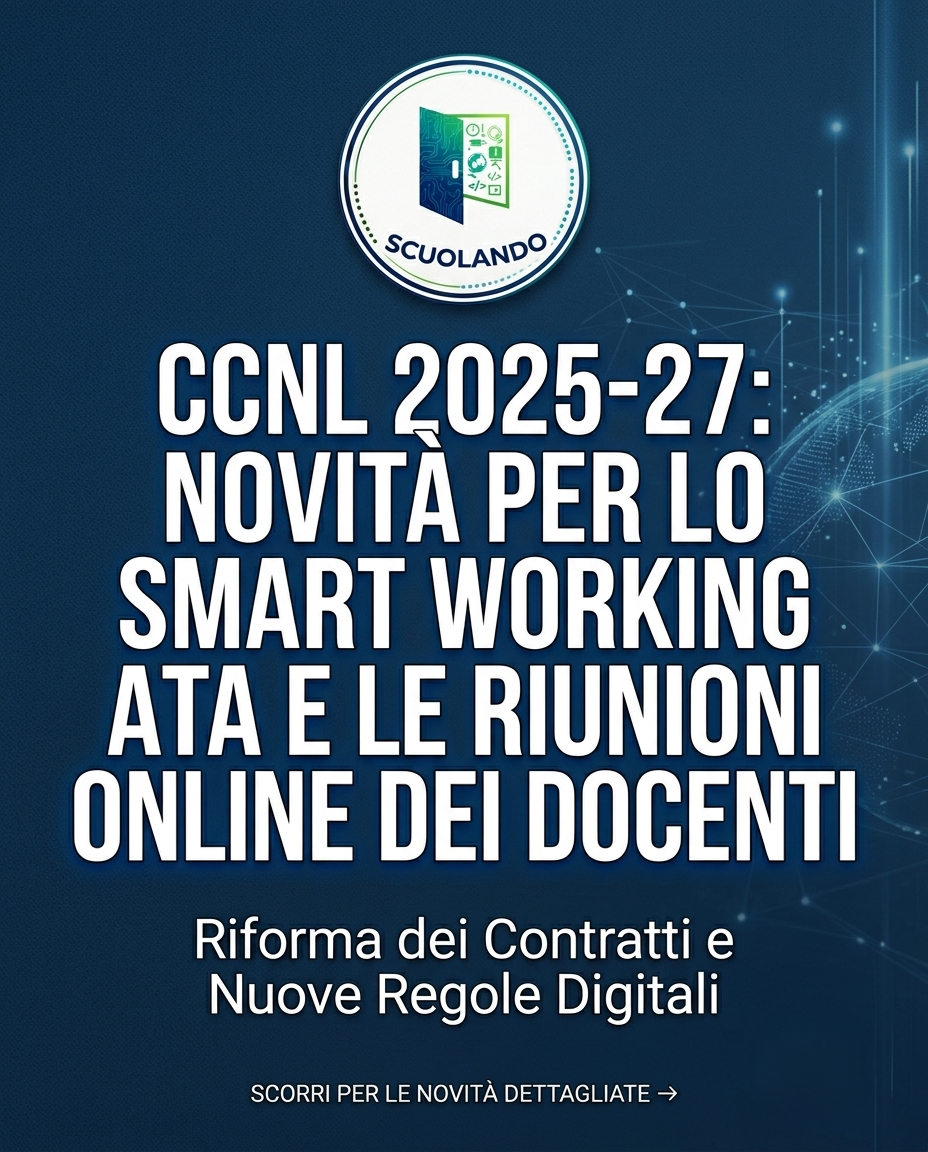 CCNL 2025-27: smart working ATA e assemblee online docenti