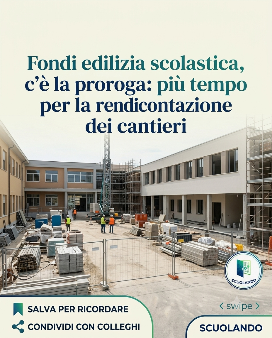 Fondi edilizia scolastica, c’è la proroga: più tempo per la rendicontazione dei cantieri