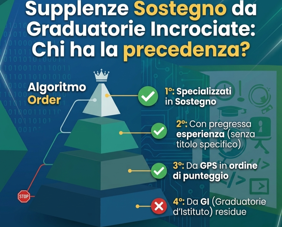GPS 2026/2028: precedenza sostegno e prima fascia materia