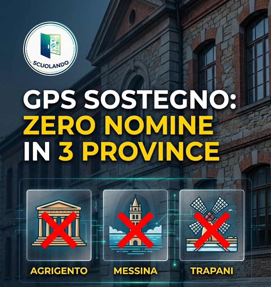 GPS Sostegno Sicilia: zero nomine ad Agrigento, Messina e Trapani