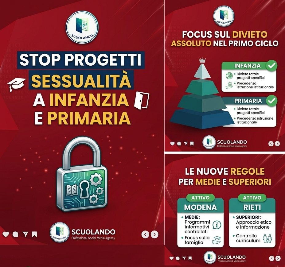 Legge 104/2026 sessualità scuola: stop a infanzia e primaria