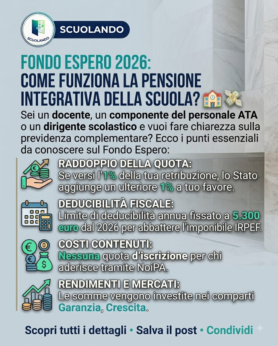 Fondo Espero 2026: guida alla pensione per la scuola