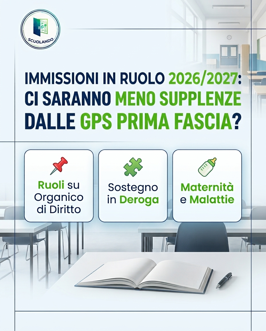 Immissioni in ruolo 2026/27: ci saranno meno supplenze dalle GPS Prima Fascia?