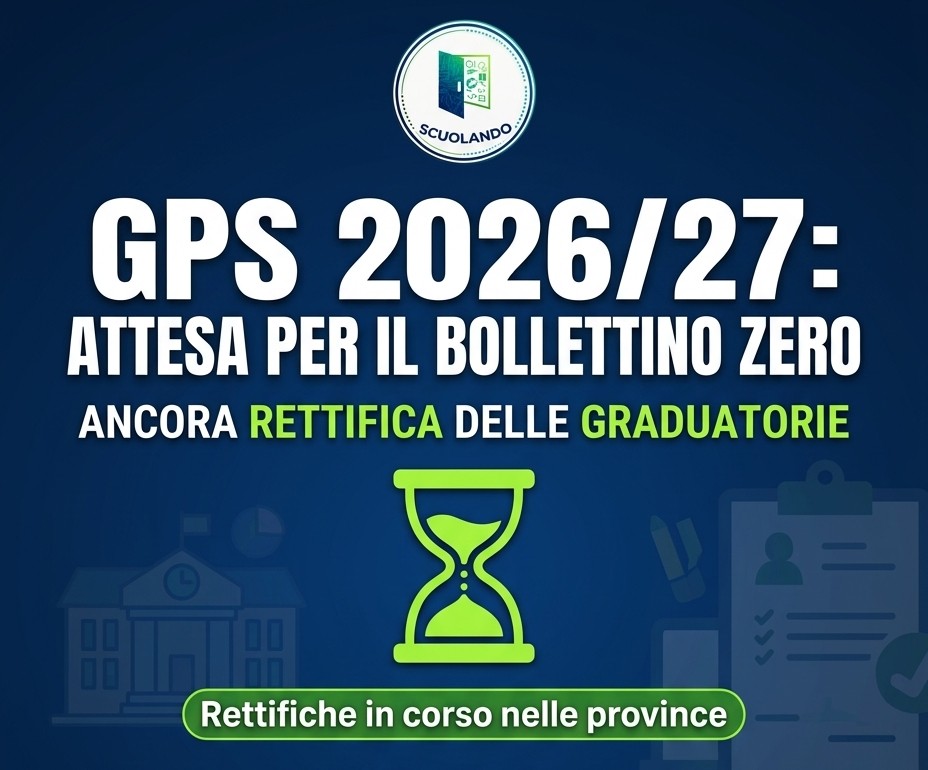 Nomine GPS 2026/2027: attesa per il Bollettino Zero
