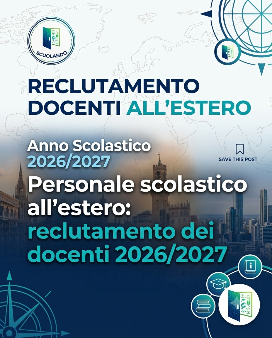 Personale scolastico all’estero: reclutamento dei docenti 2026/2027