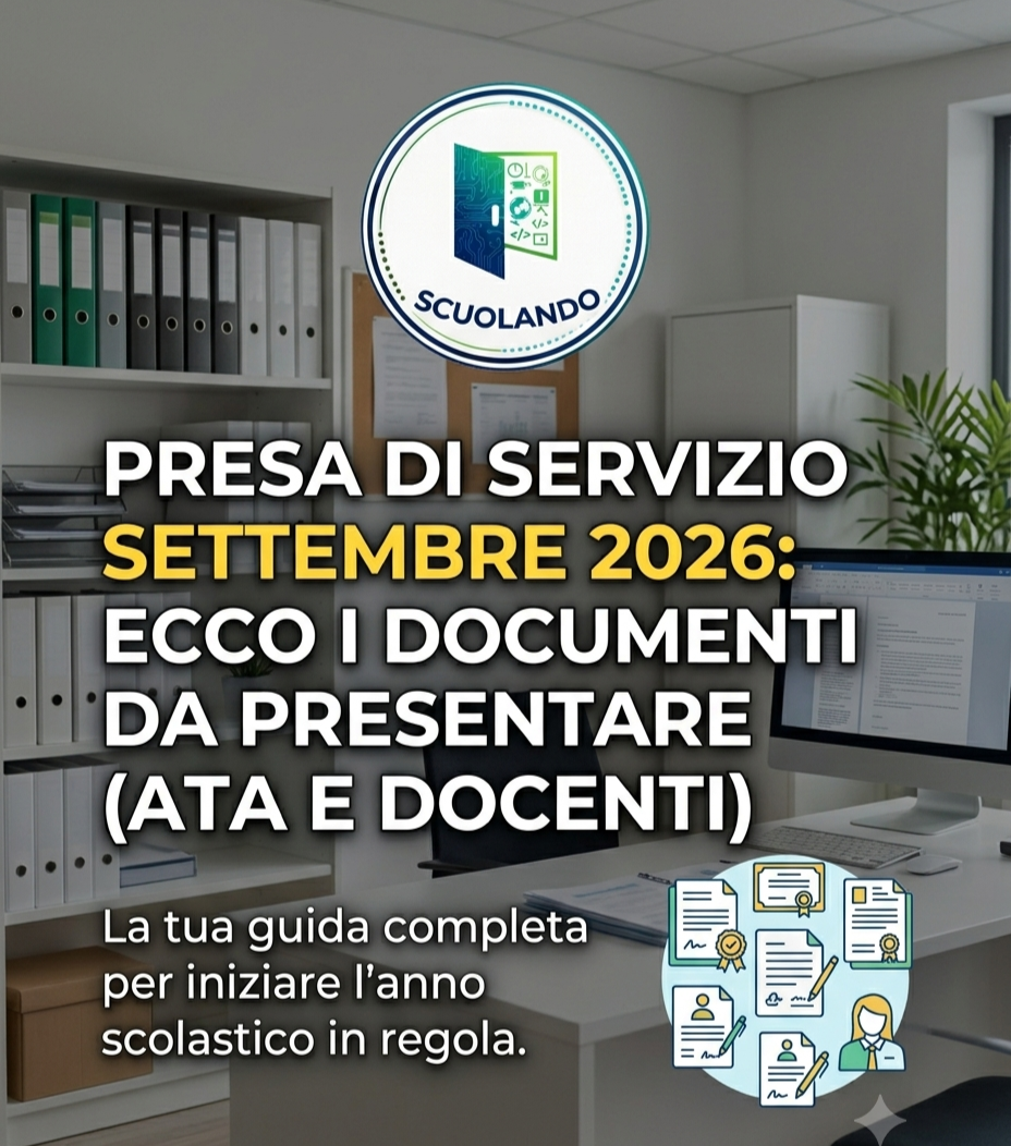 Presa di servizio Settembre 2026: ecco i documenti da presentare
